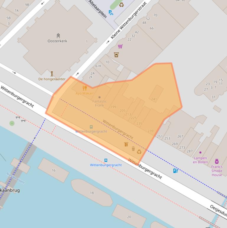 Kaart van postcodegebied 1018ZK.