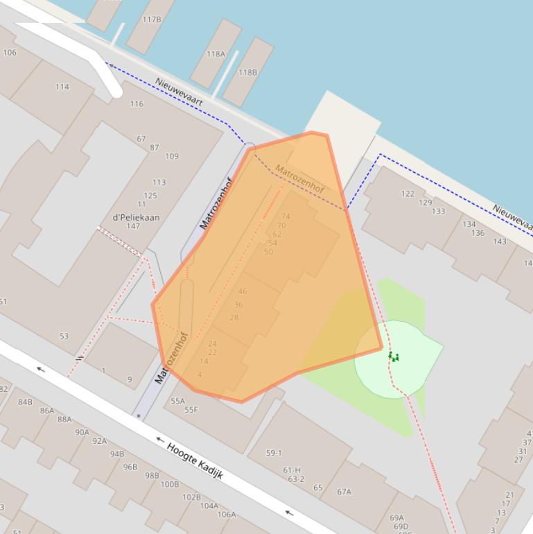 Kaart van postcodegebied 1018ZR.