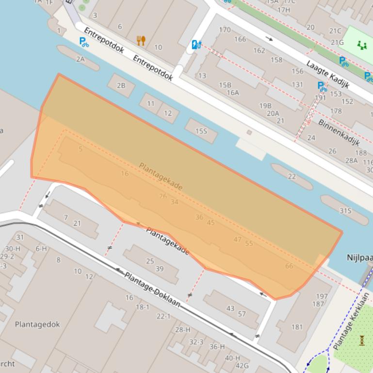 Kaart van postcodegebied 1018ZV.