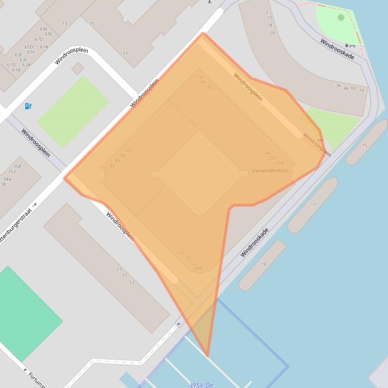 Kaart van postcodegebied 1018ZW.