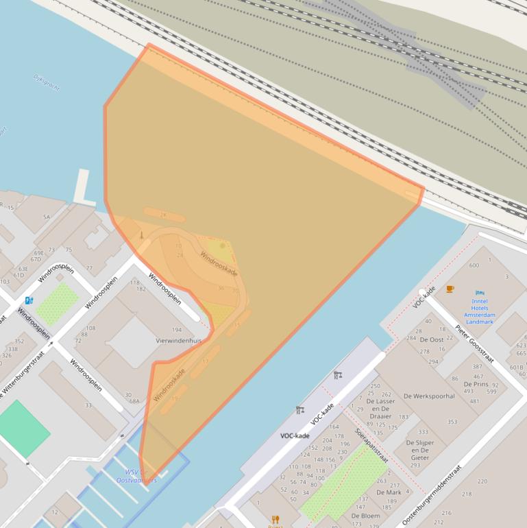 Kaart van postcodegebied 1018ZX.