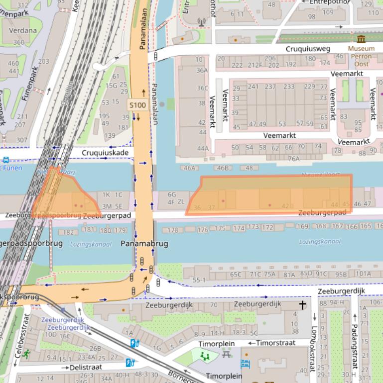Kaart van postcodegebied 1019AA.