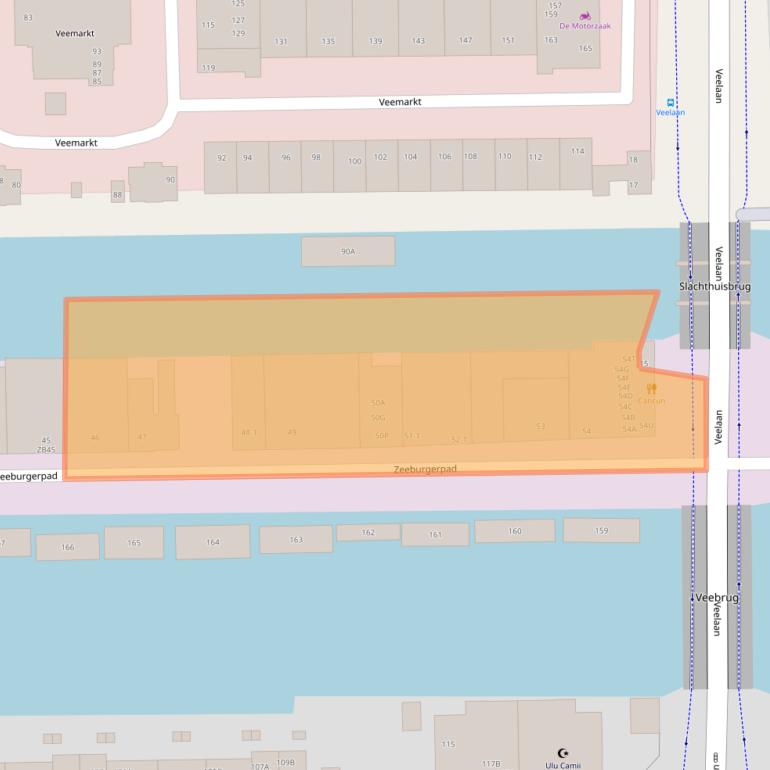 Kaart van postcodegebied 1019AB.