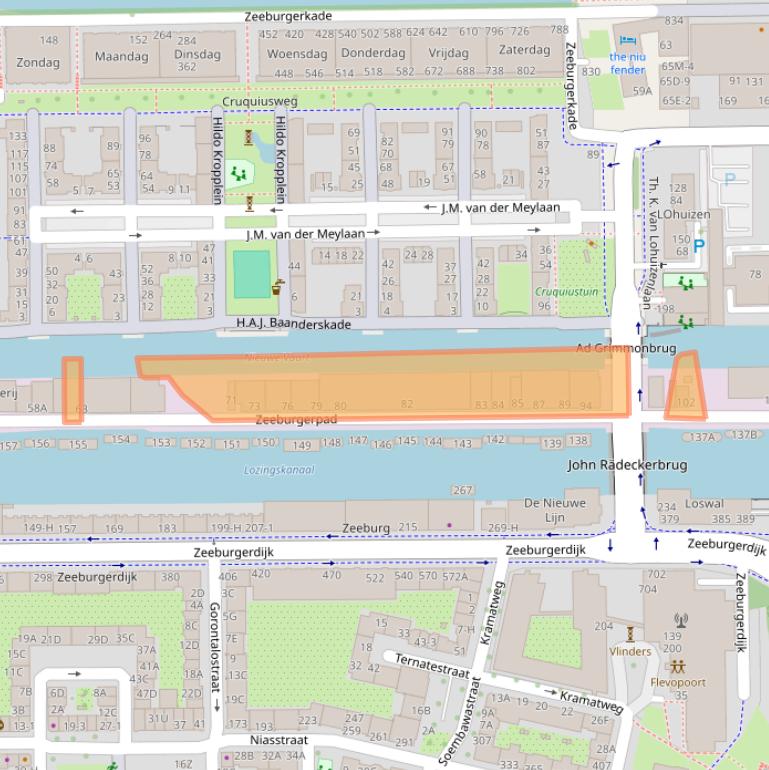 Kaart van postcodegebied 1019AD.