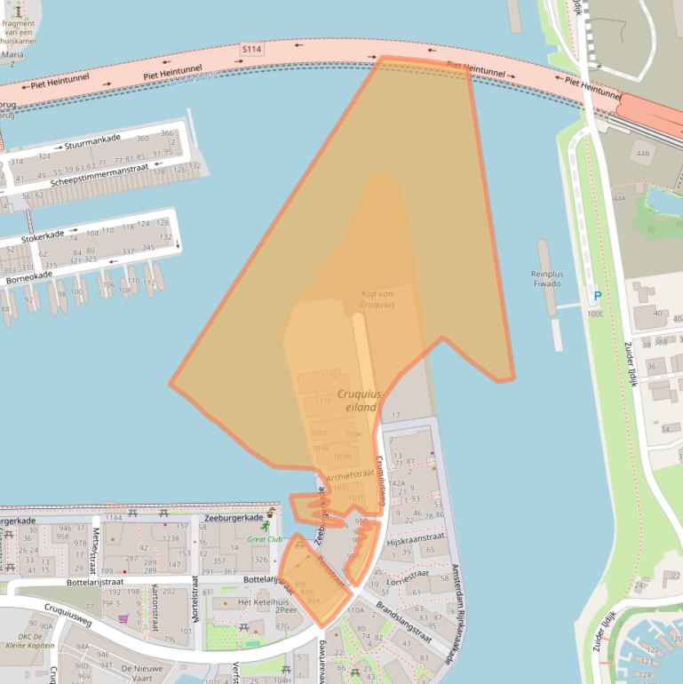 Kaart van postcodegebied 1019AG.