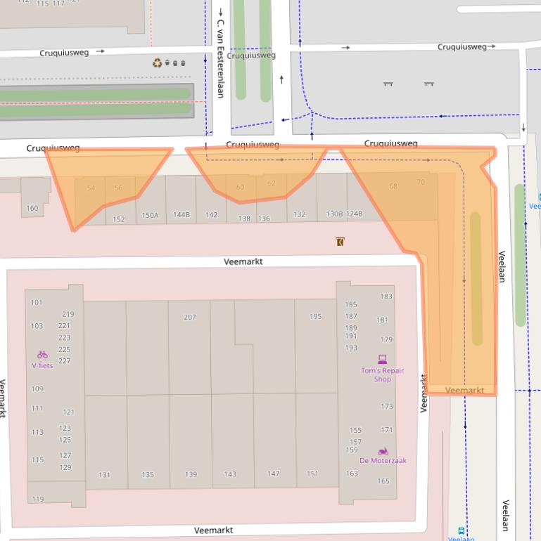 Kaart van postcodegebied 1019AH.