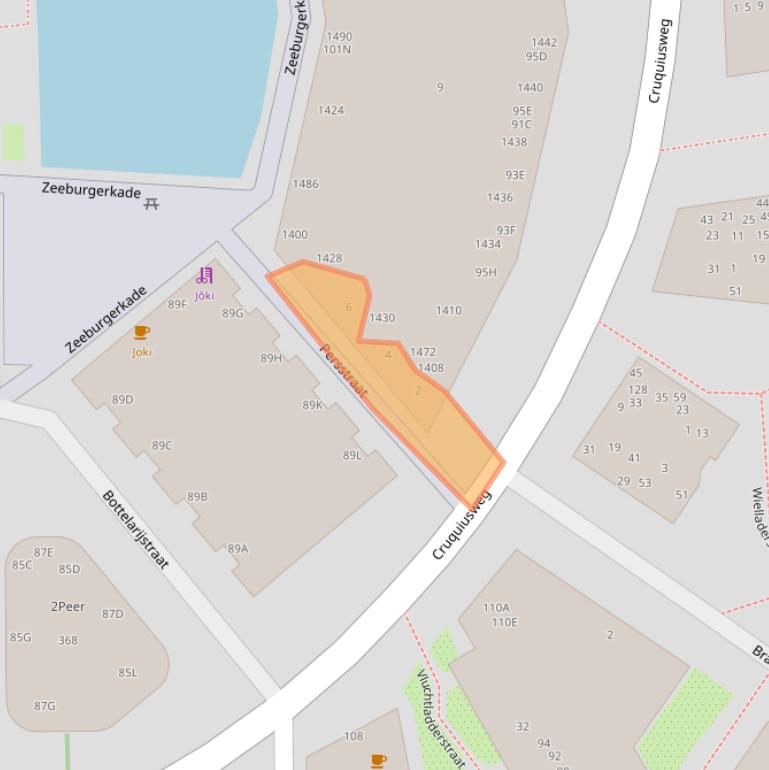 Kaart van postcodegebied 1019AM.