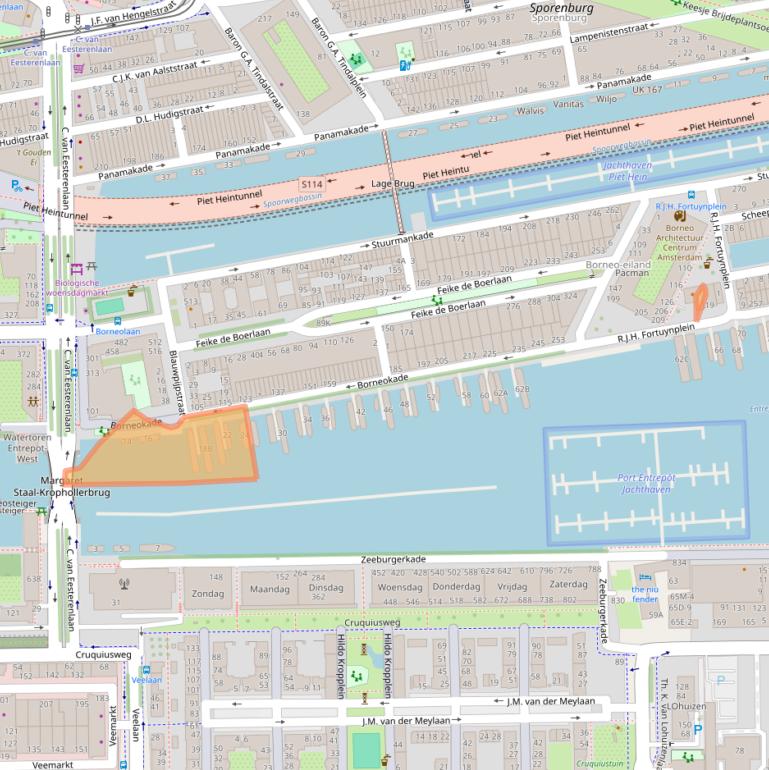 Kaart van postcodegebied 1019AV.