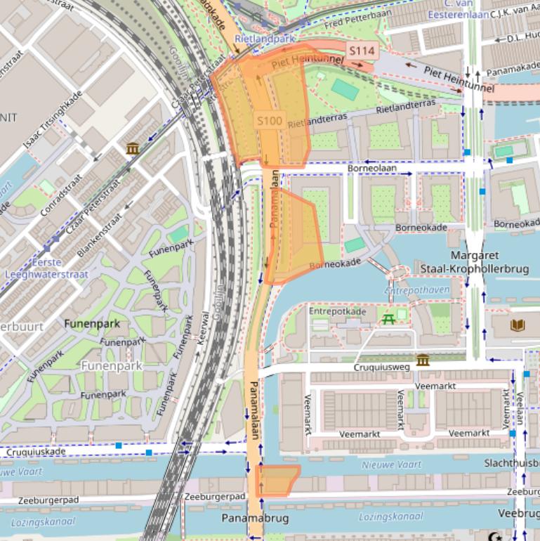 Kaart van postcodegebied 1019AZ.