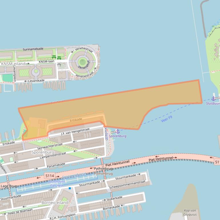 Kaart van postcodegebied 1019BB.