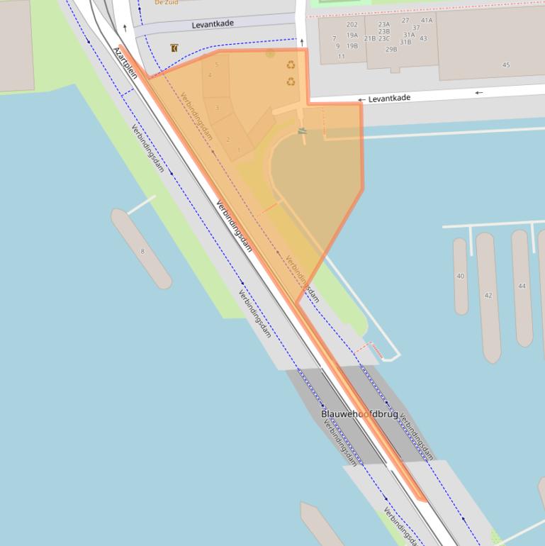 Kaart van postcodegebied 1019BE.