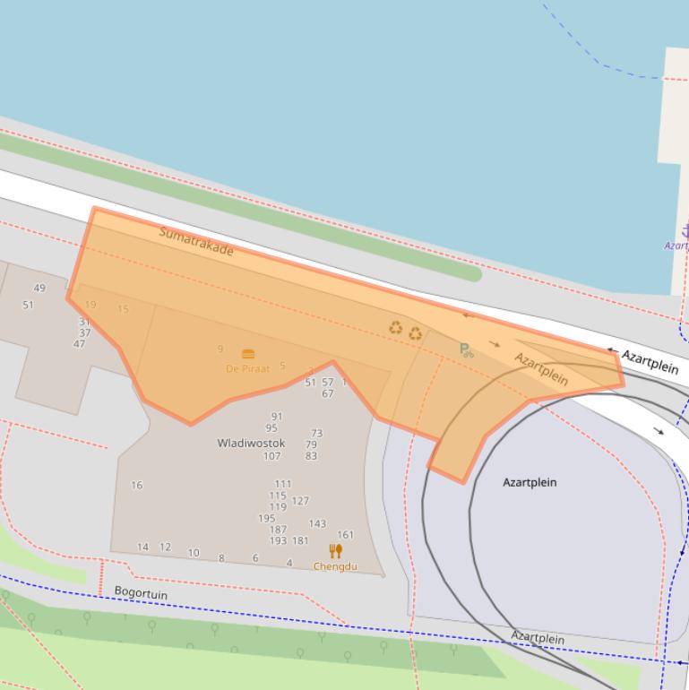 Kaart van postcodegebied 1019BJ.