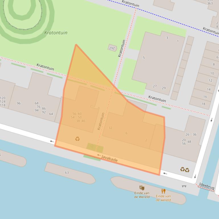 Kaart van postcodegebied 1019BK.