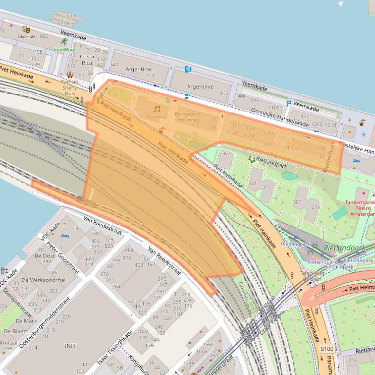 Kaart van postcodegebied 1019BM.