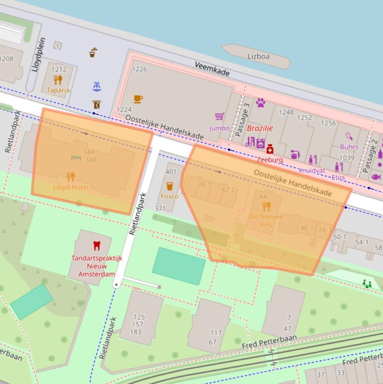 Kaart van postcodegebied 1019BN.