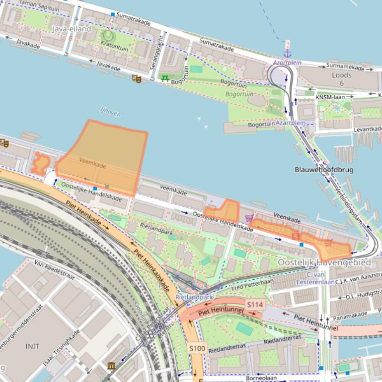 Kaart van postcodegebied 1019BW.