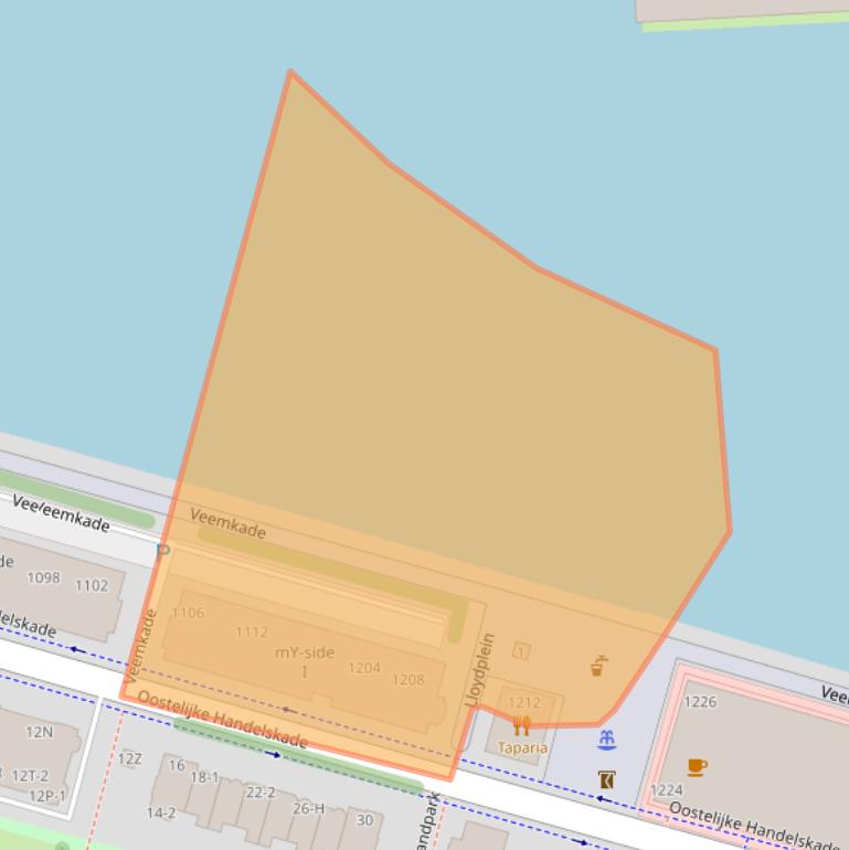 Kaart van postcodegebied 1019BZ.