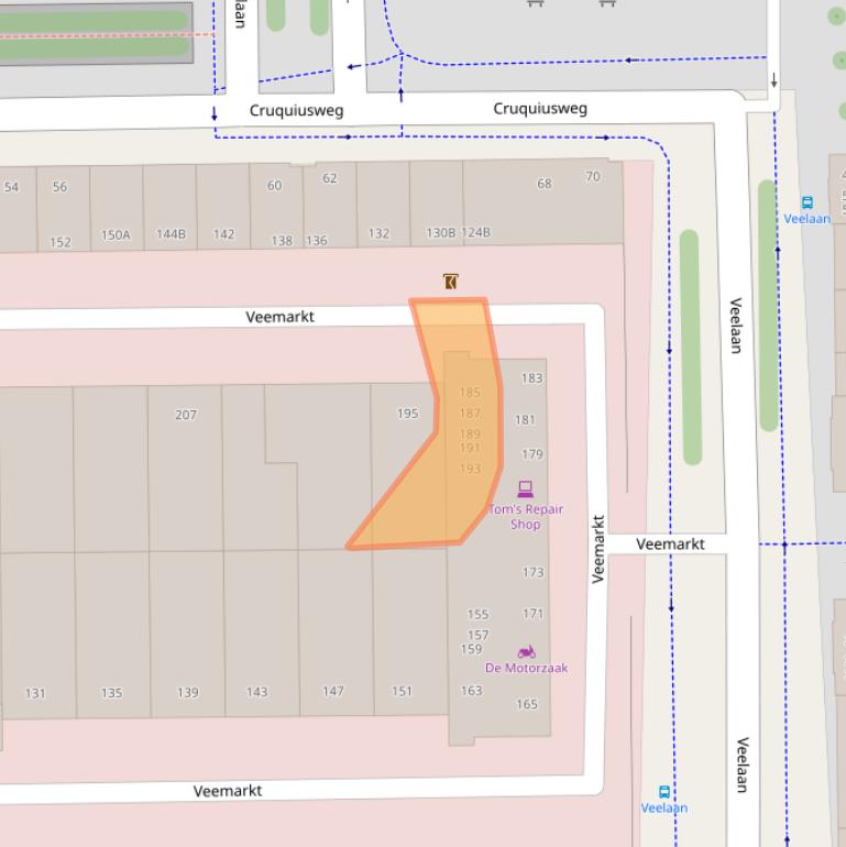 Kaart van postcodegebied 1019CH.