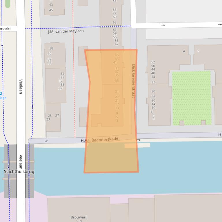 Kaart van postcodegebied 1019CP.