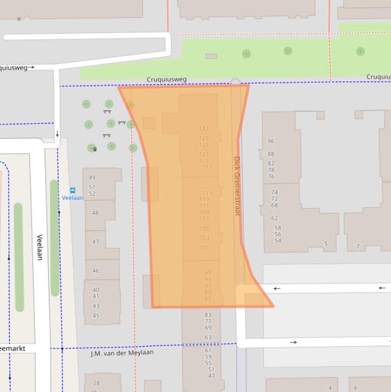 Kaart van postcodegebied 1019CS.
