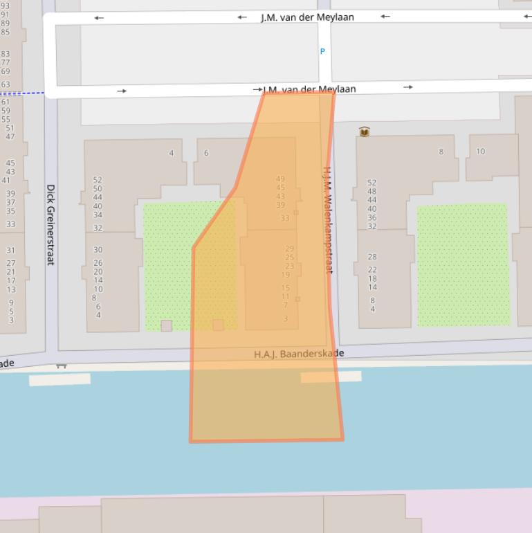 Kaart van postcodegebied 1019CX.