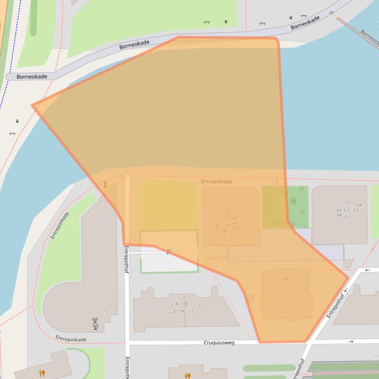 Kaart van postcodegebied 1019DJ.