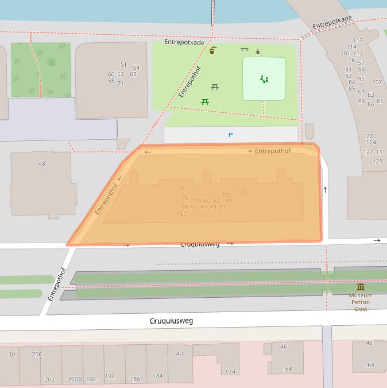 Kaart van postcodegebied 1019DL.