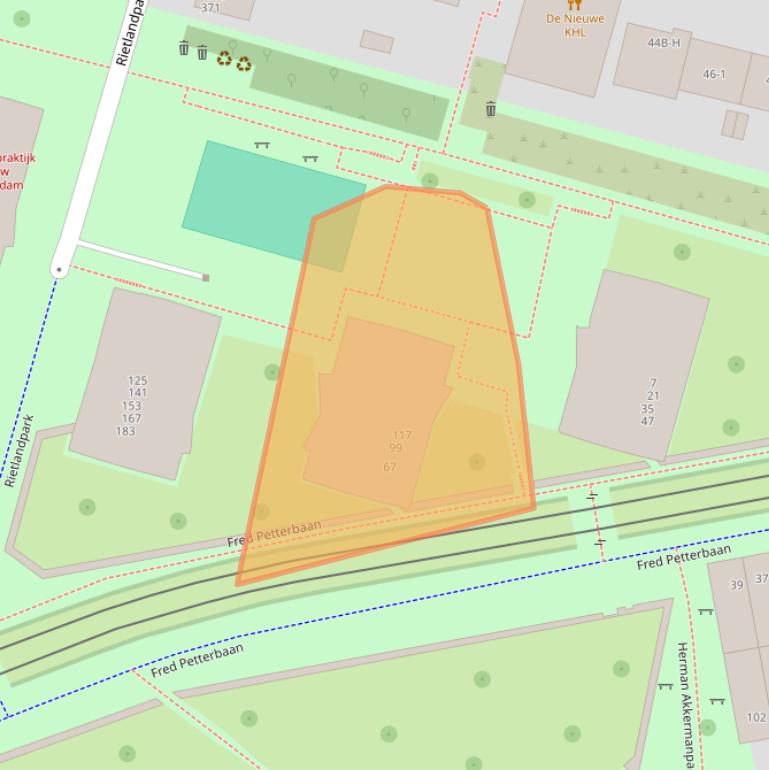 Kaart van postcodegebied 1019DS.