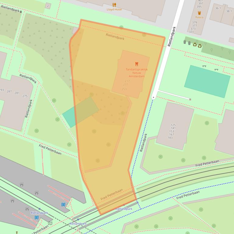 Kaart van postcodegebied 1019DV.