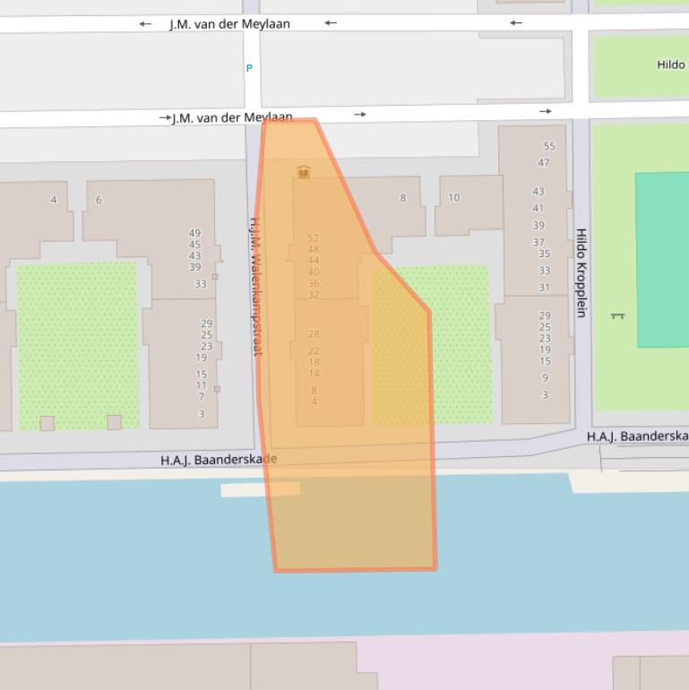 Kaart van postcodegebied 1019EB.