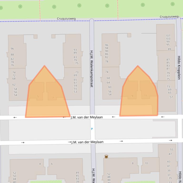 Kaart van postcodegebied 1019EH.