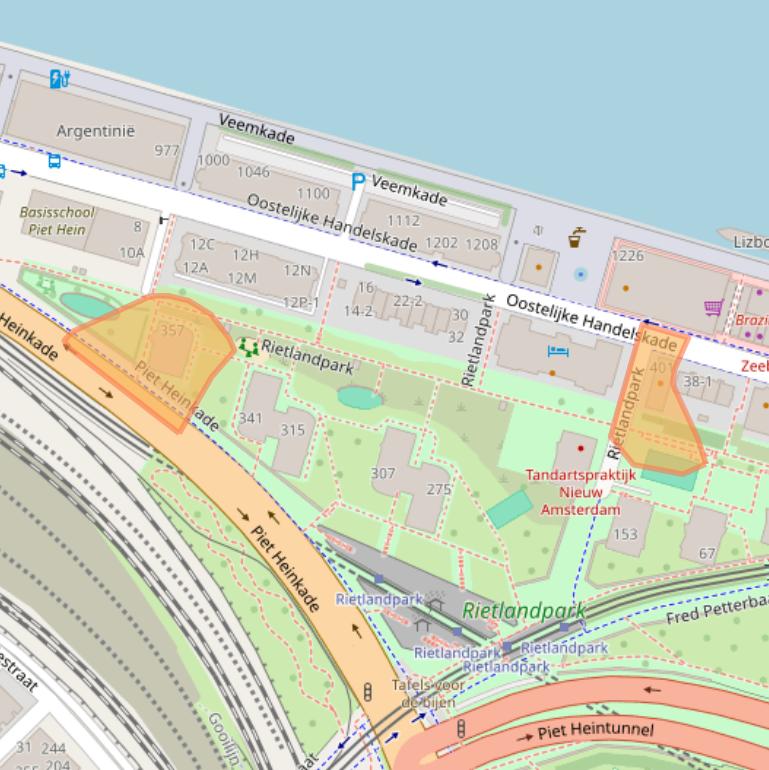 Kaart van postcodegebied 1019EM.