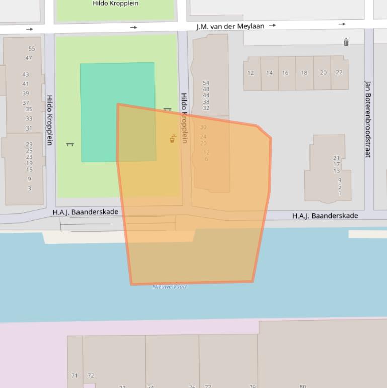 Kaart van postcodegebied 1019ET.