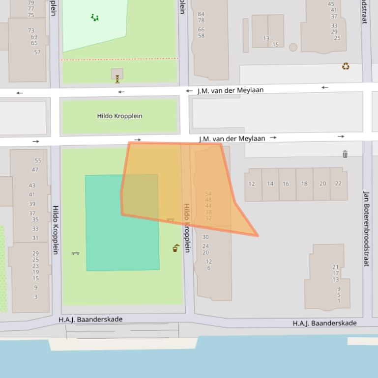 Kaart van postcodegebied 1019EV.