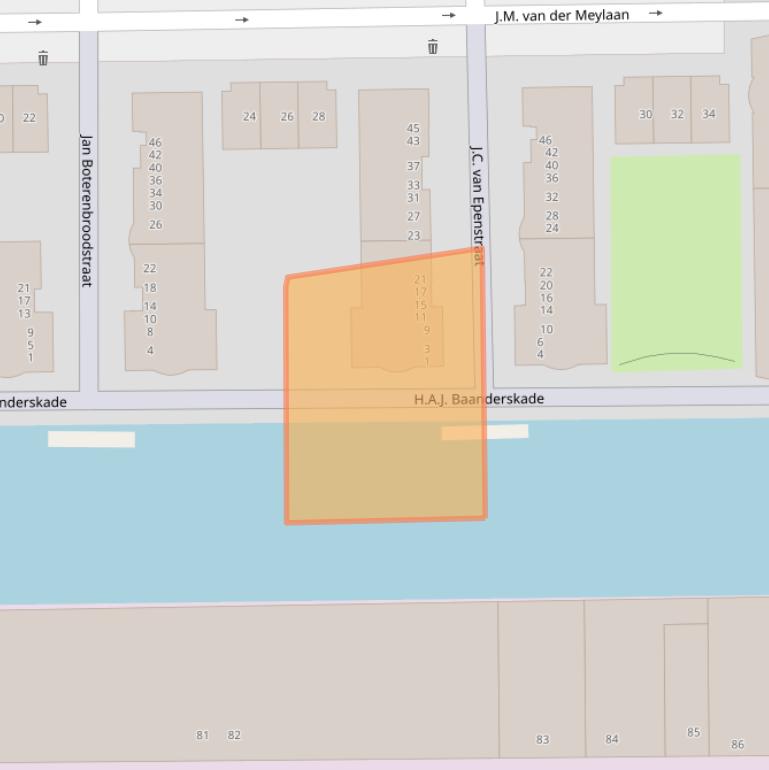 Kaart van postcodegebied 1019GL.