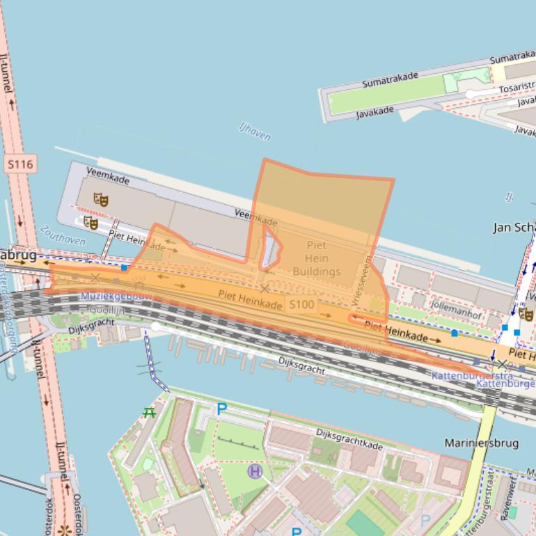 Kaart van postcodegebied 1019GM.