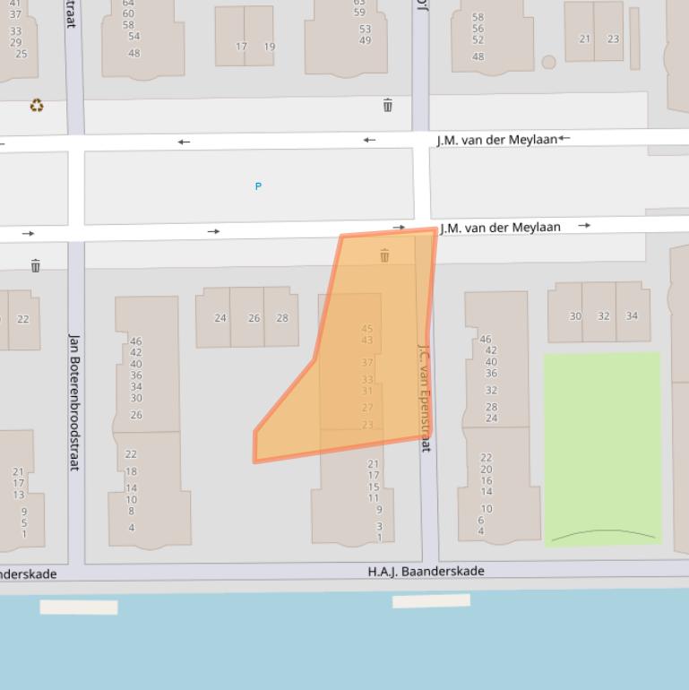 Kaart van postcodegebied 1019GN.