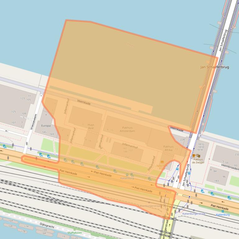 Kaart van postcodegebied 1019GW.