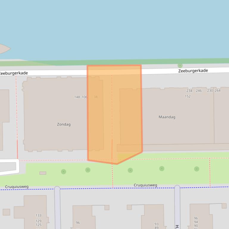 Kaart van postcodegebied 1019HG.