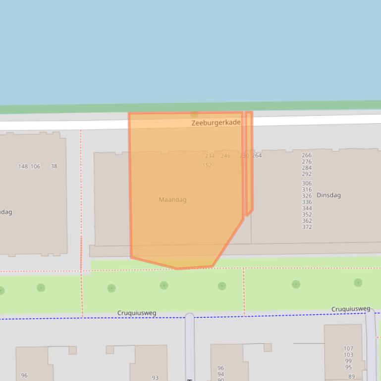 Kaart van postcodegebied 1019HJ.