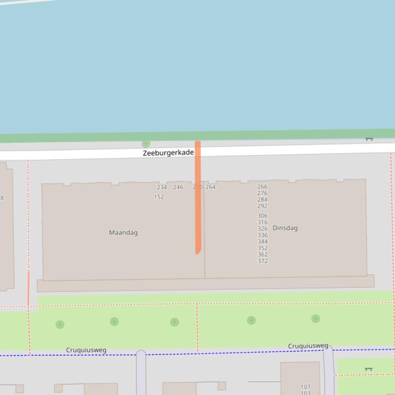 Kaart van postcodegebied 1019HK.