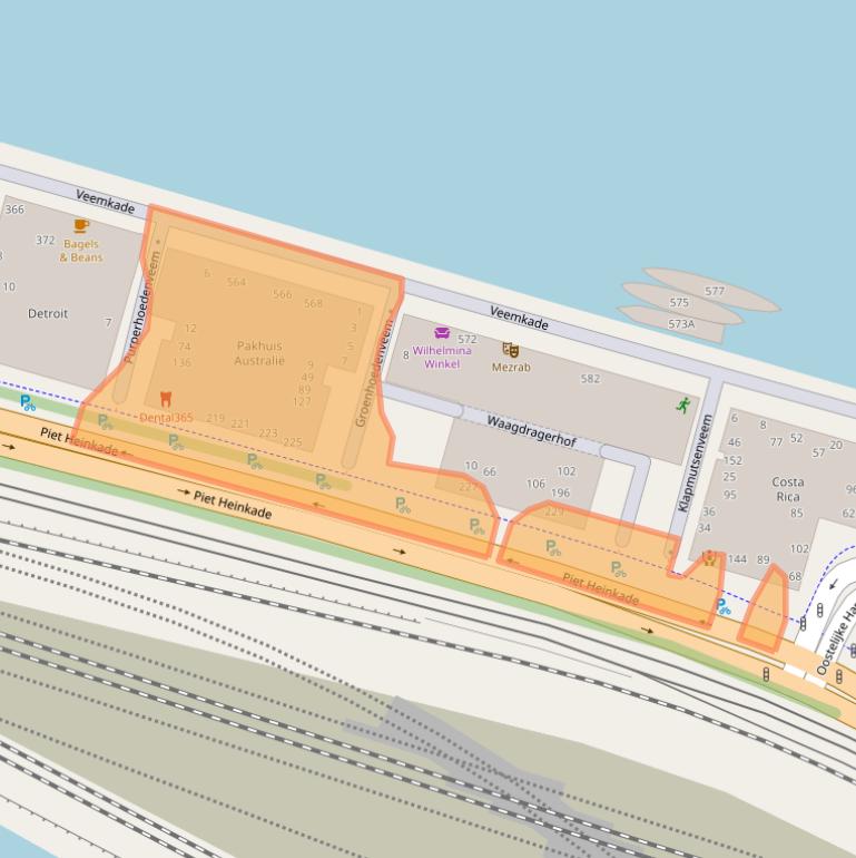 Kaart van postcodegebied 1019HM.