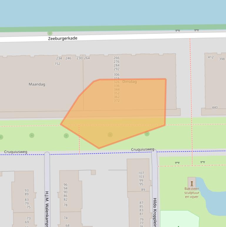 Kaart van postcodegebied 1019HN.