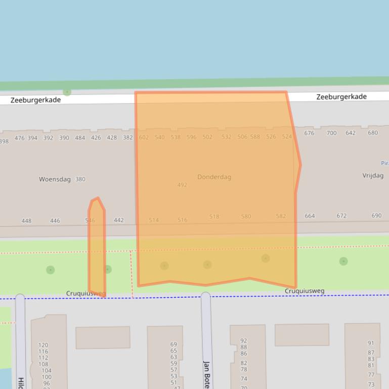 Kaart van postcodegebied 1019HR.
