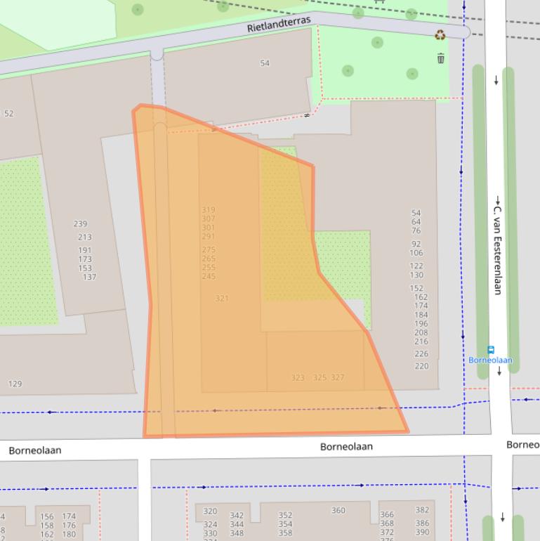 Kaart van postcodegebied 1019HZ.