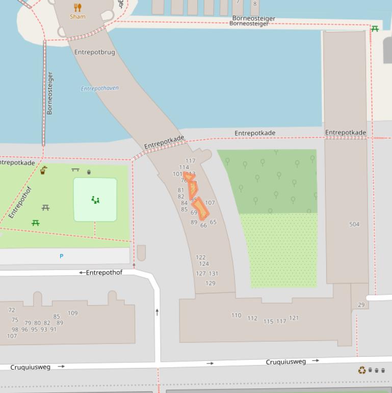 Kaart van postcodegebied 1019JC.