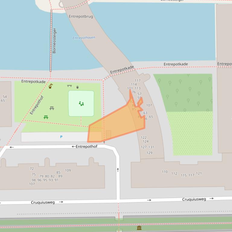 Kaart van postcodegebied 1019JE.