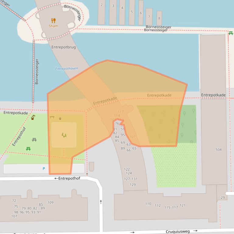 Kaart van postcodegebied 1019JG.