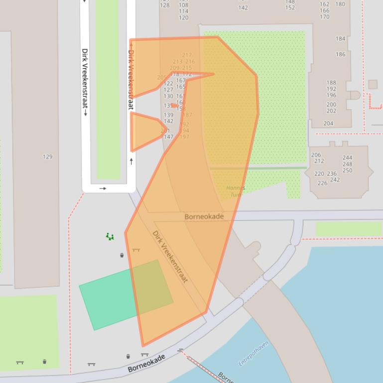 Kaart van postcodegebied 1019JJ.