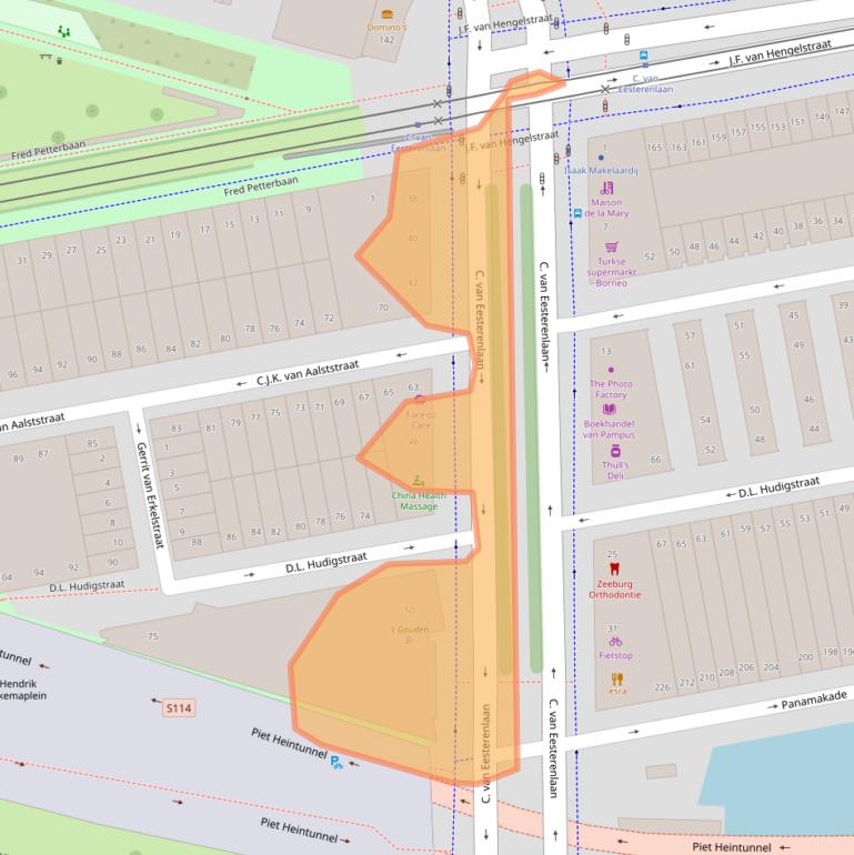 Kaart van postcodegebied 1019JN.